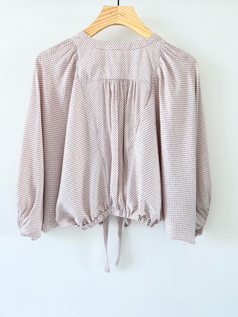 Urban Outfitters UO Covered Button-Down Tie Top Baby Pink S/P - Picture 8 of 15